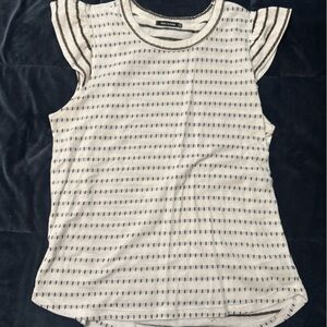 Pink Clover Cream and Black Striped Tank Top